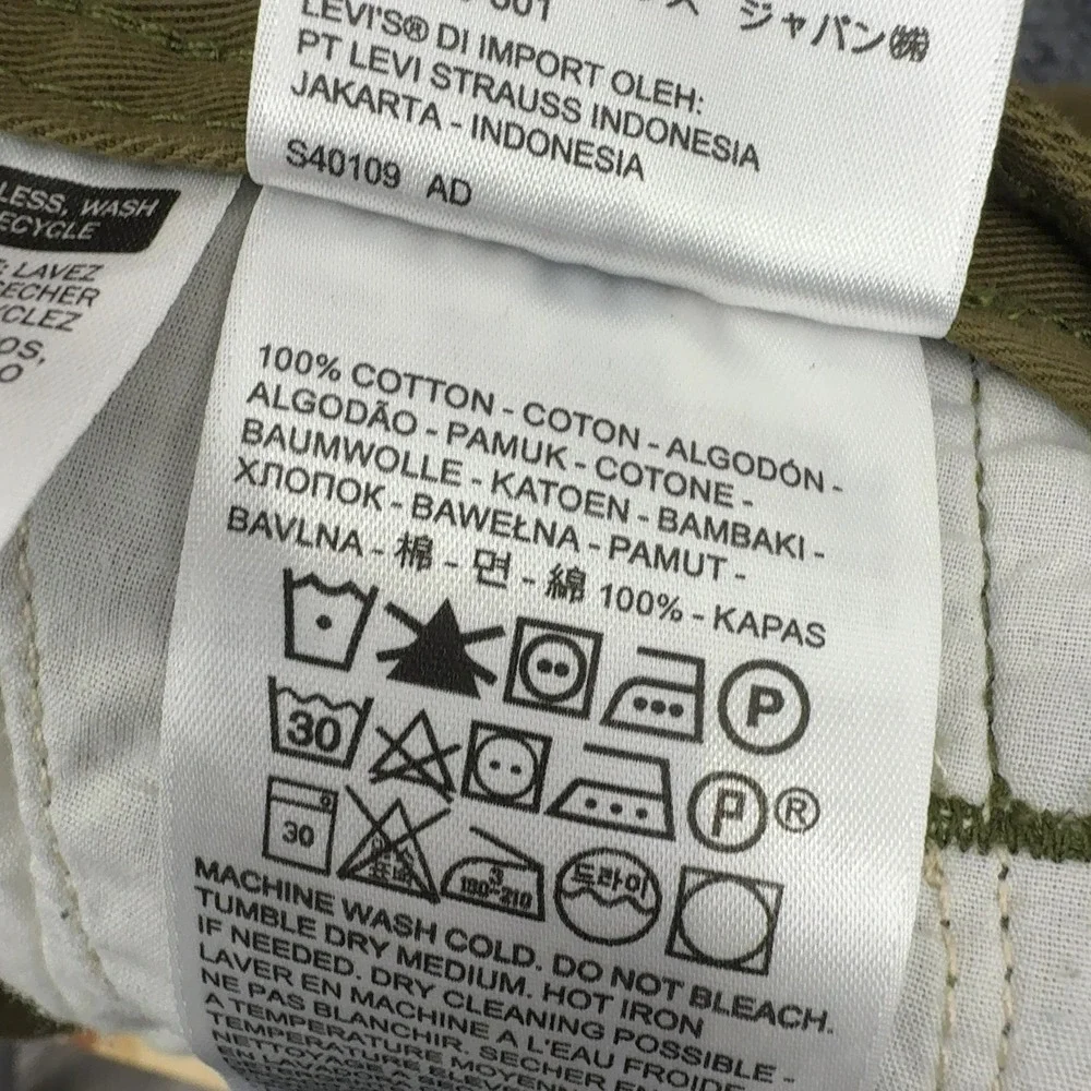 Levi's‎ Cargo Shorts Mens 4 Olive Green Cotton Multi Pocket Utility Gorpcore